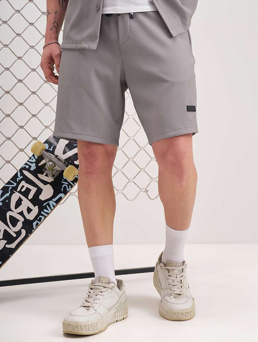 men grey cotton s short