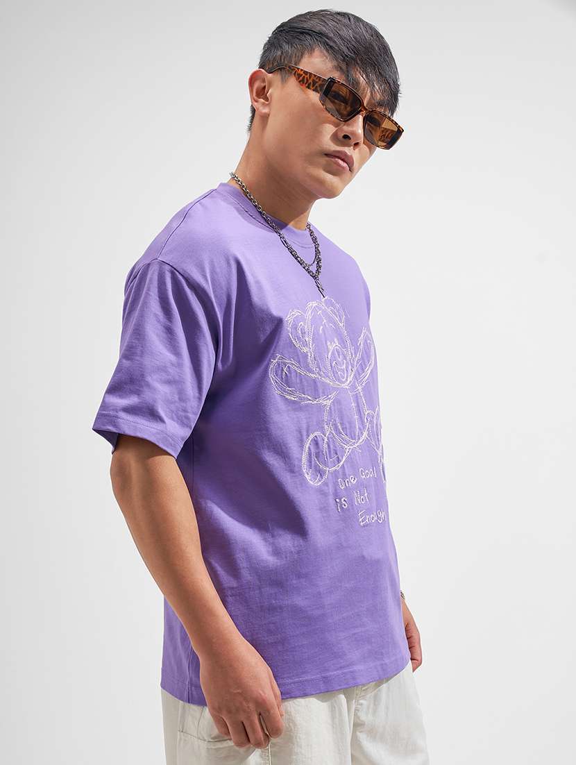 men purple printed short sleeve shirt - 22469218 -  Standard Image - 2