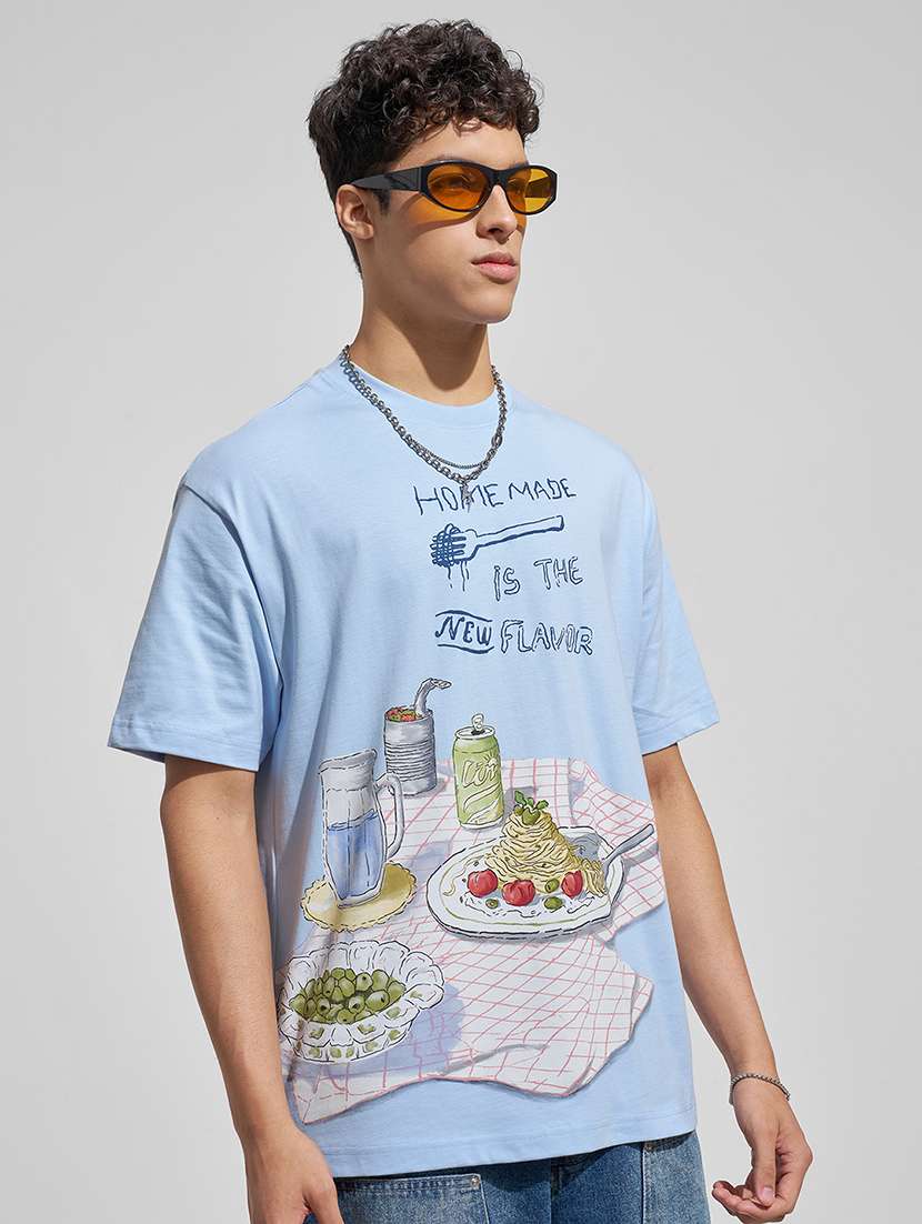 men blue cotton plain t-shirt - 22469281 -  Standard Image - 2