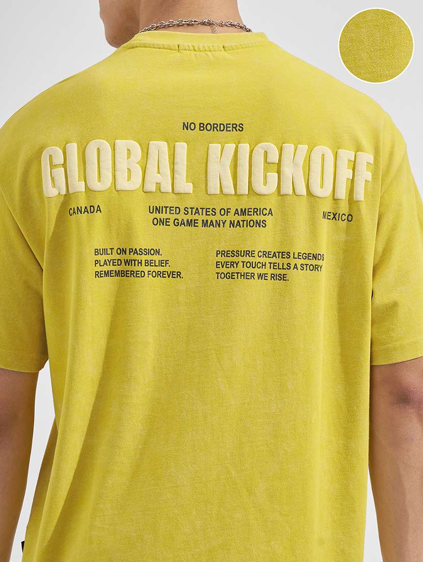 men yellow cotton plain t-shirt - 22469317 -  Standard Image - 2
