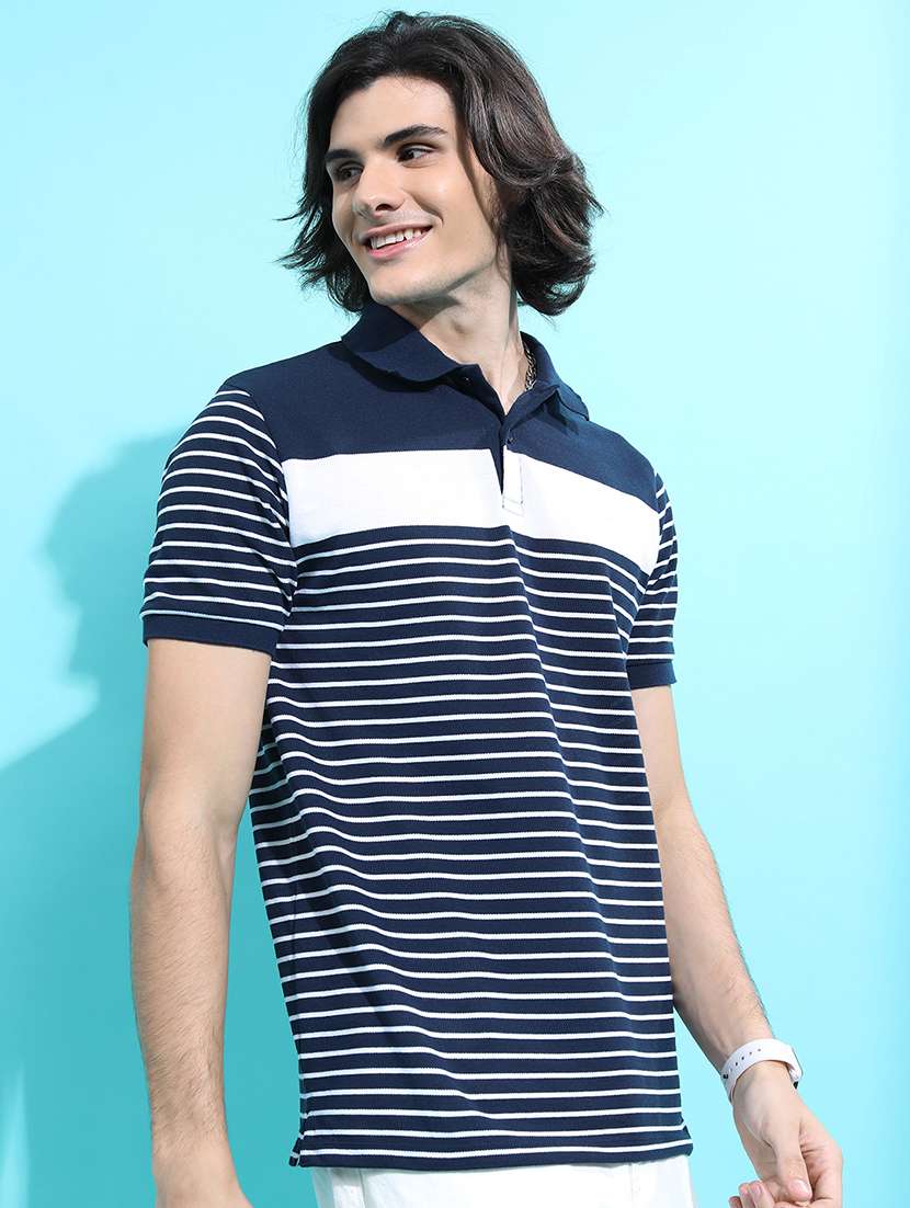 men navy blue polyester plain t-shirt - 22469447 -  Standard Image - 2