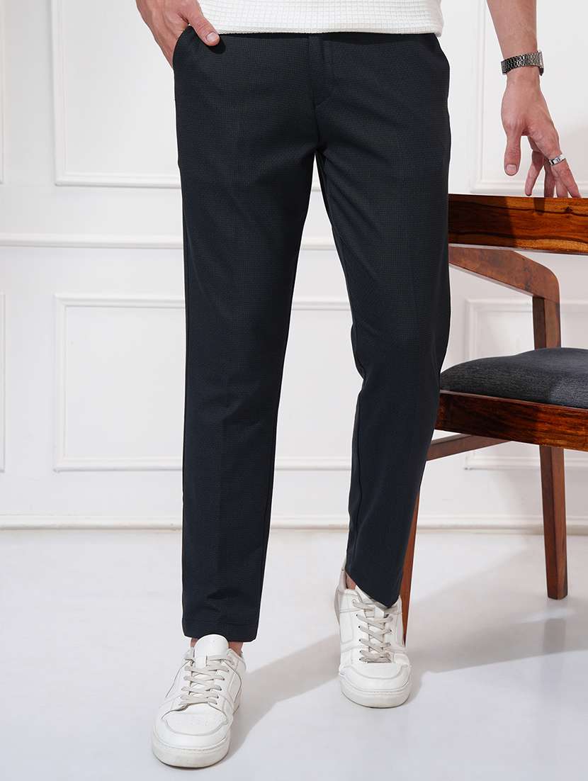 Men Textured Mid Rise Chinos Casual Trouser - 22469471 -  Standard Image - 2