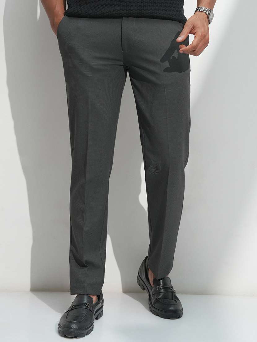 men textured mid rise chinos casual trouser - 22469473 -  Standard Image - 2