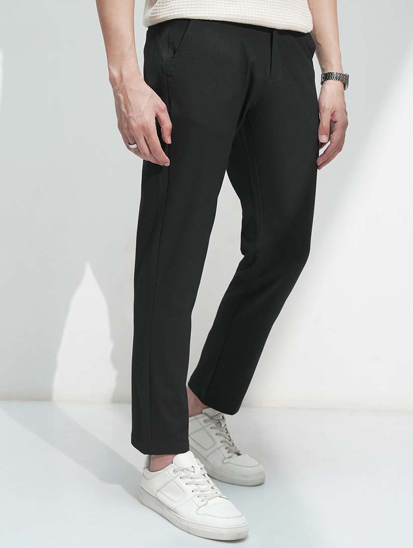 men solid mid rise chinos casual trouser - 22469477 -  Standard Image - 2