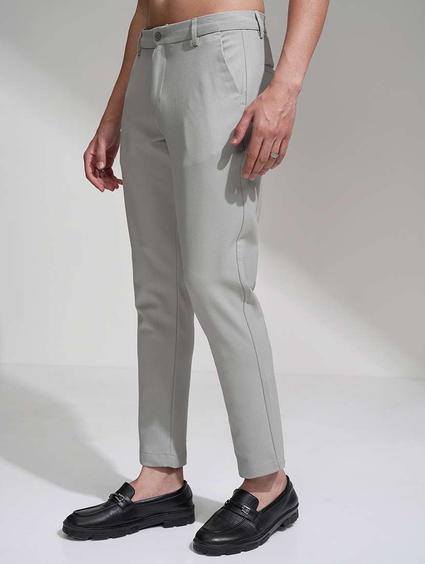 men textured mid rise flat front formal trouser - 22469488 -  Standard Image - 2