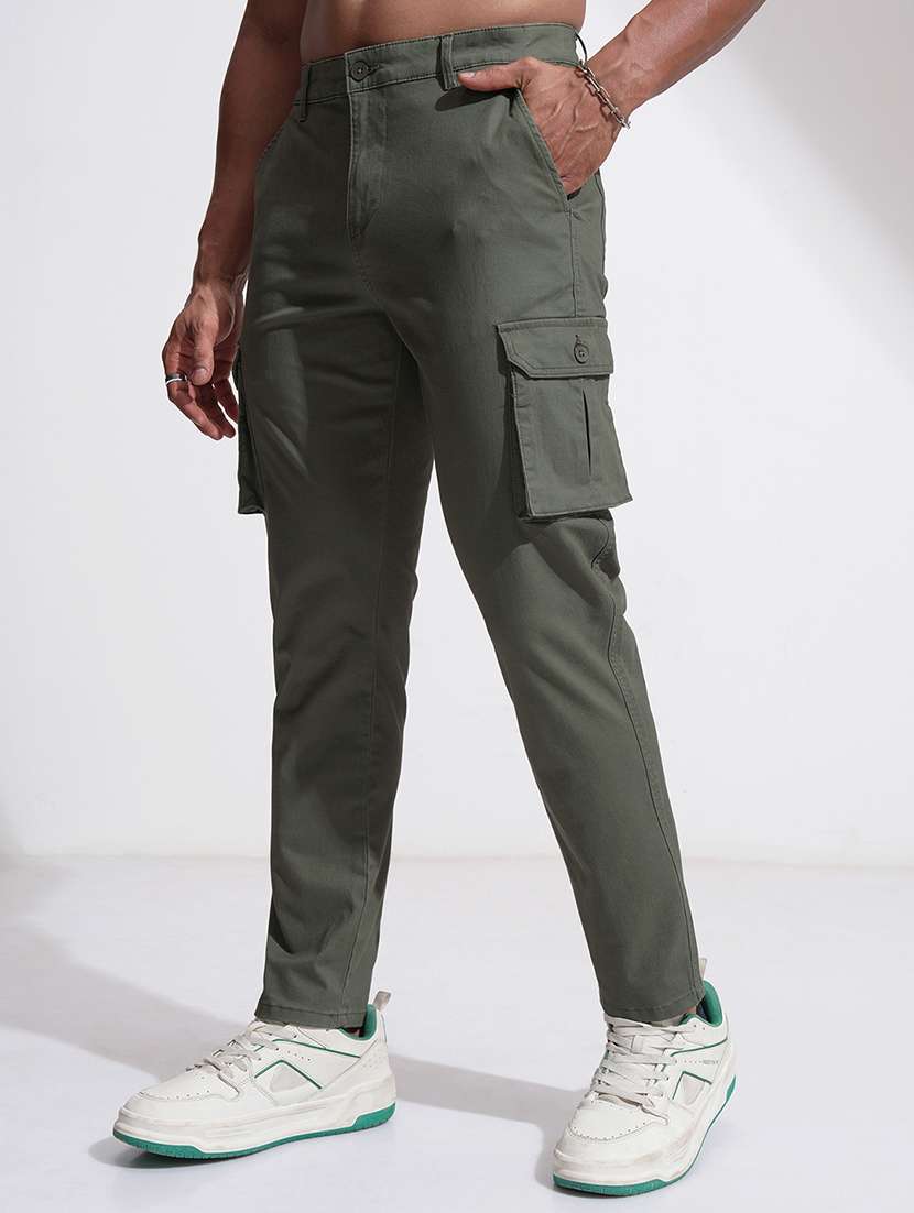 men solid mid rise regular fit cargo  - 22469523 -  Standard Image - 2