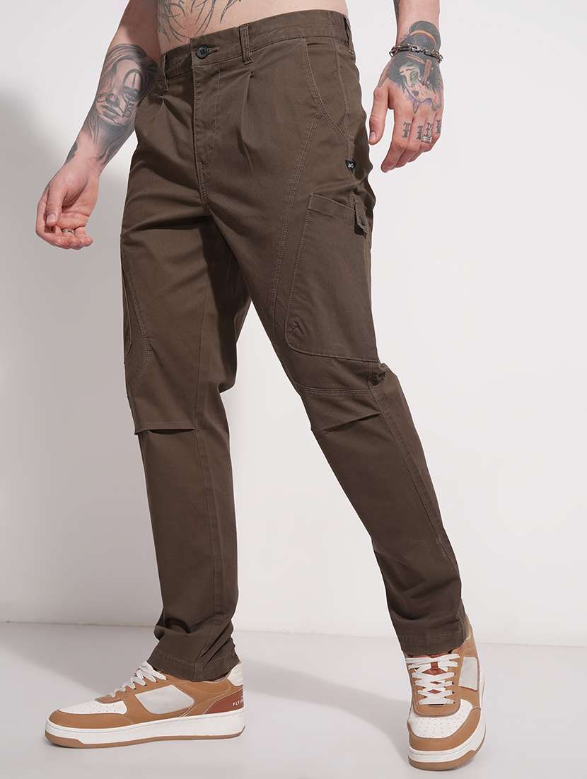 men trousers regular fit solid cotton casual wear - 22469530 -  Standard Image - 2