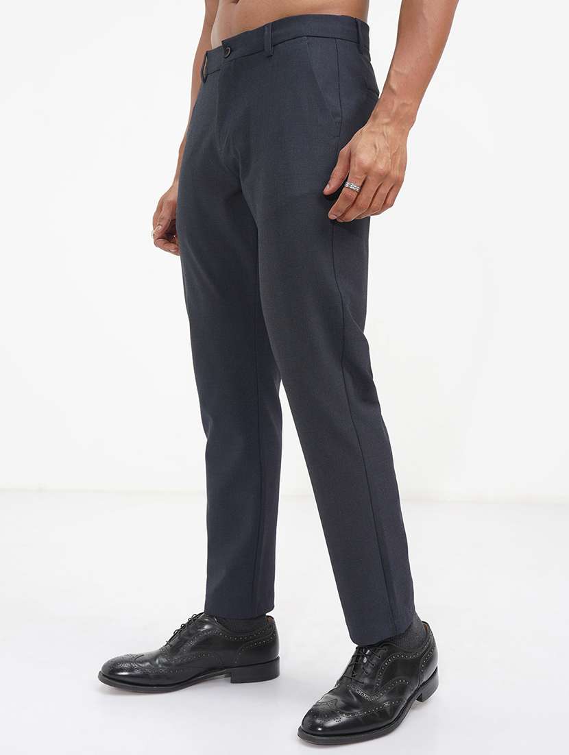 men checkered mid rise flat front formal trouser - 22469540 -  Standard Image - 2