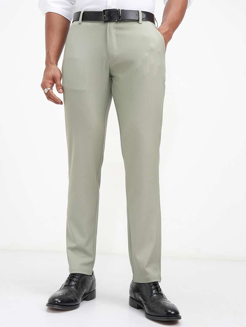 men solid regular fit trouser