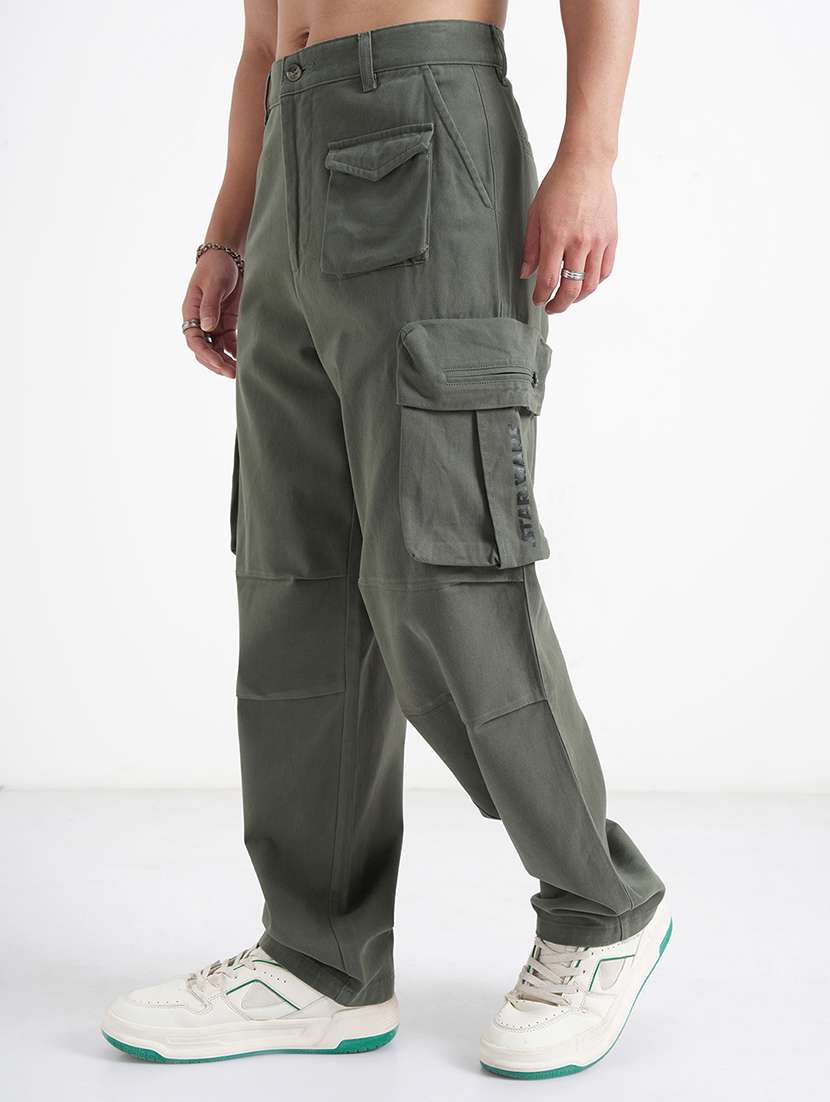 men solid mid rise relaxed fit cargo - 22469544 -  Standard Image - 2