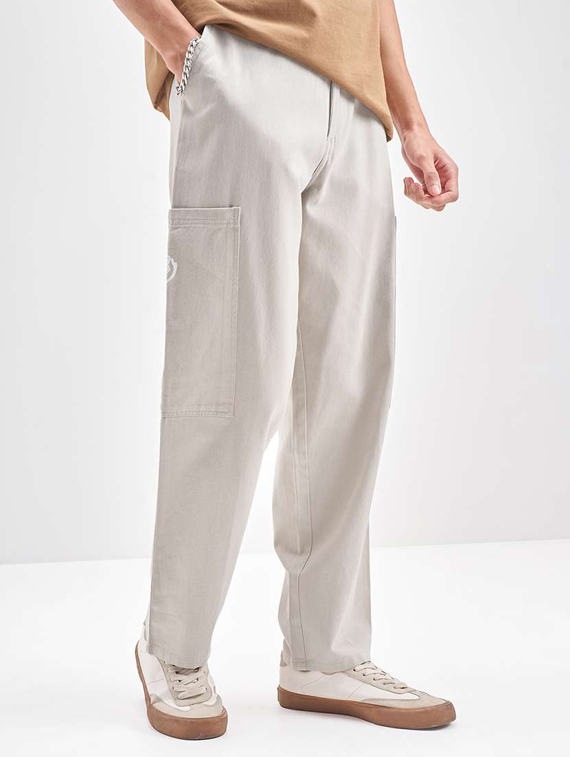 men grey cotton casual trouser - 22469592 -  Standard Image - 2