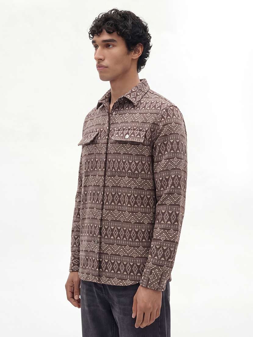 men brown cotton casual shirt - 22469621 -  Standard Image - 2