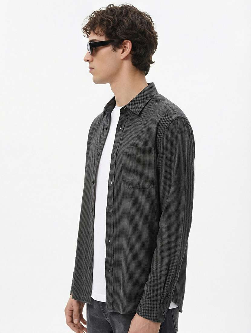 men collared long sleeve casual shirt - 22469651 -  Standard Image - 2