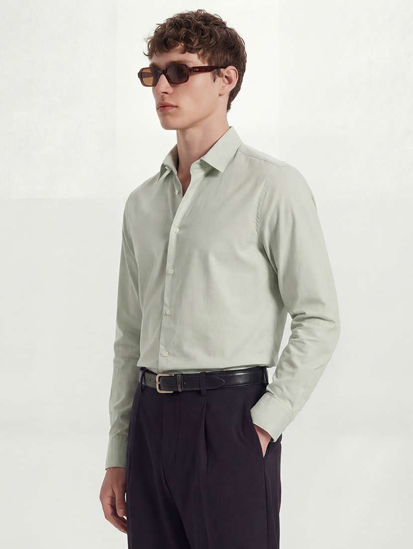 Men Collared Long Sleeve Casual Shirt - 22469661 -  Standard Image - 2