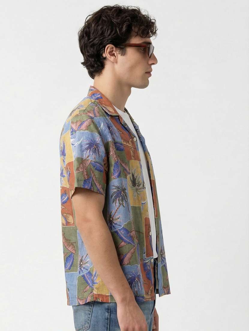 men multi colored polyester casual shirt - 22469663 -  Standard Image - 2