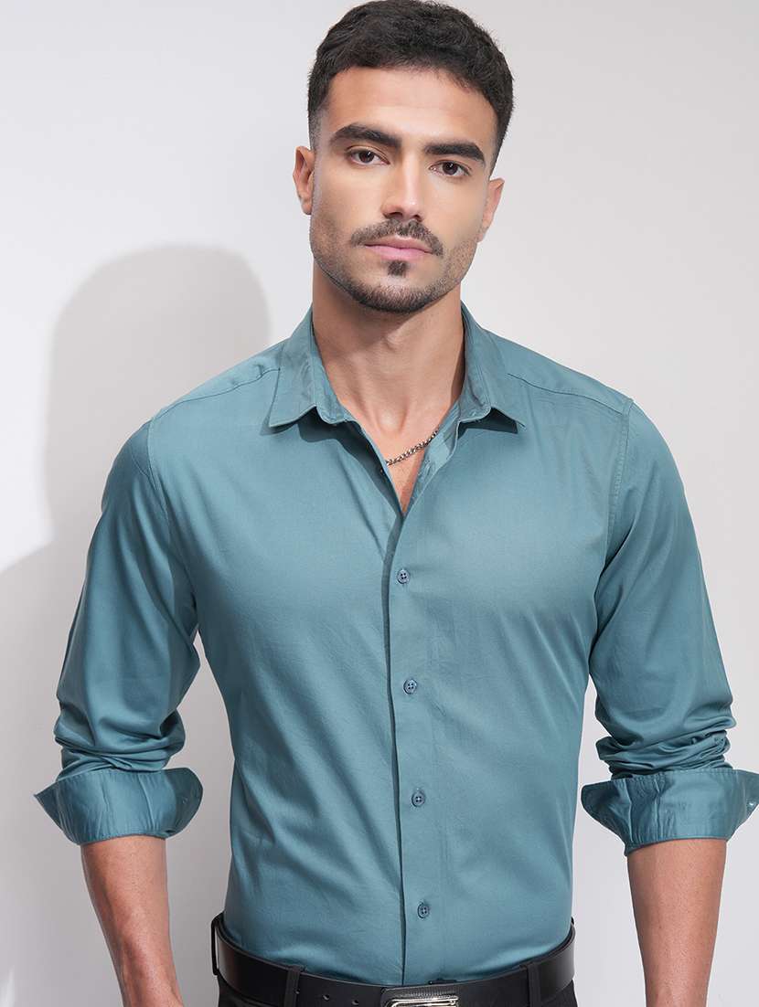 men collared long sleeve casual shirt