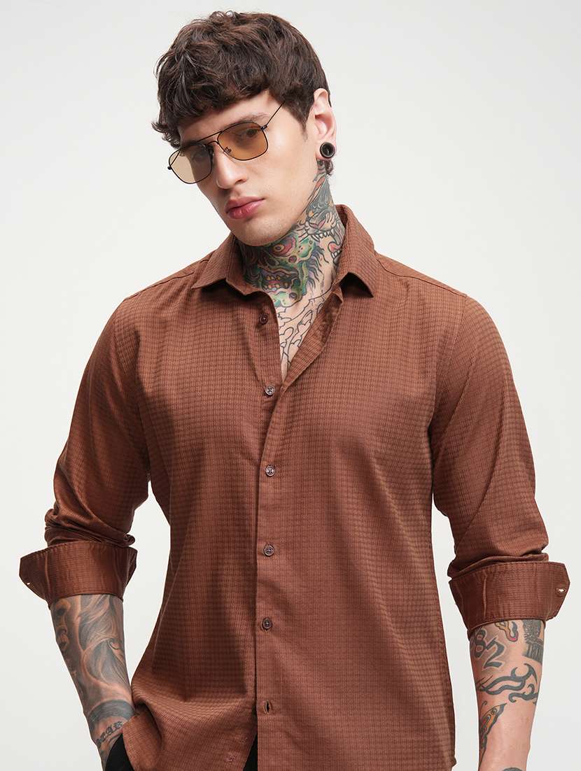 men self design long sleeve regular fit casual shirt - 22469753 -  Standard Image - 2