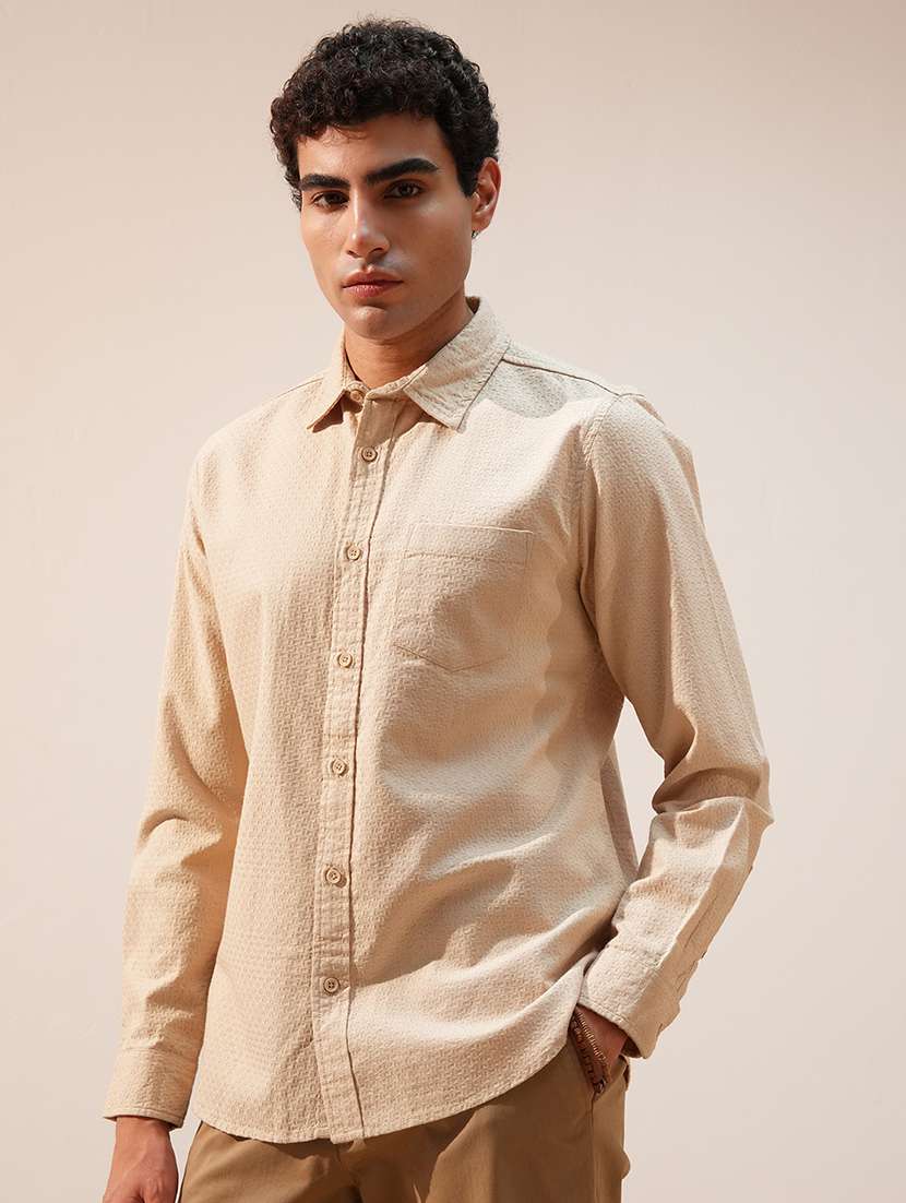 men collared long sleeve casual shirt - 22469765 -  Standard Image - 2