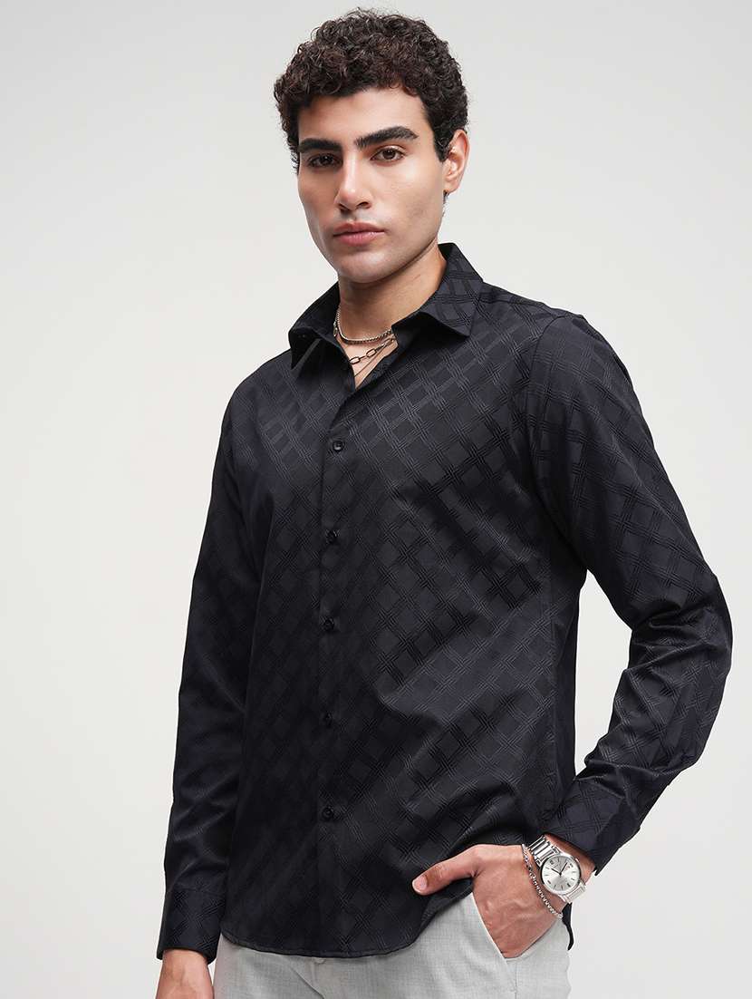 men self design long sleeve regular fit casual shirt - 22469766 -  Standard Image - 2