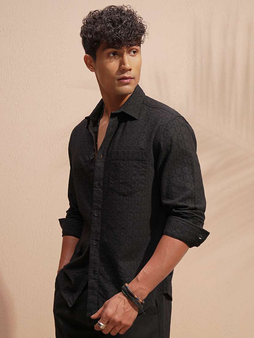 men self design long sleeve regular fit casual shirt - 22469814 -  Standard Image - 2