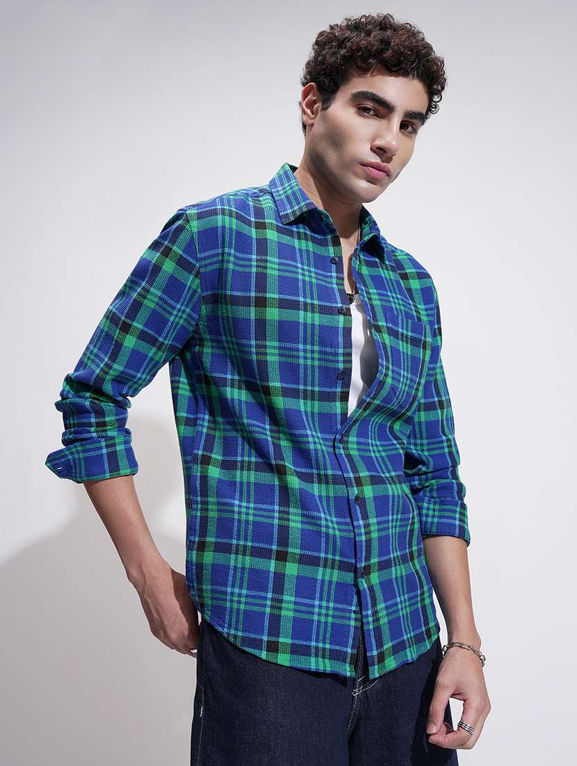 Men Checkered Long Sleeve Regular Fit Casual Shirt - 22469816 -  Standard Image - 2