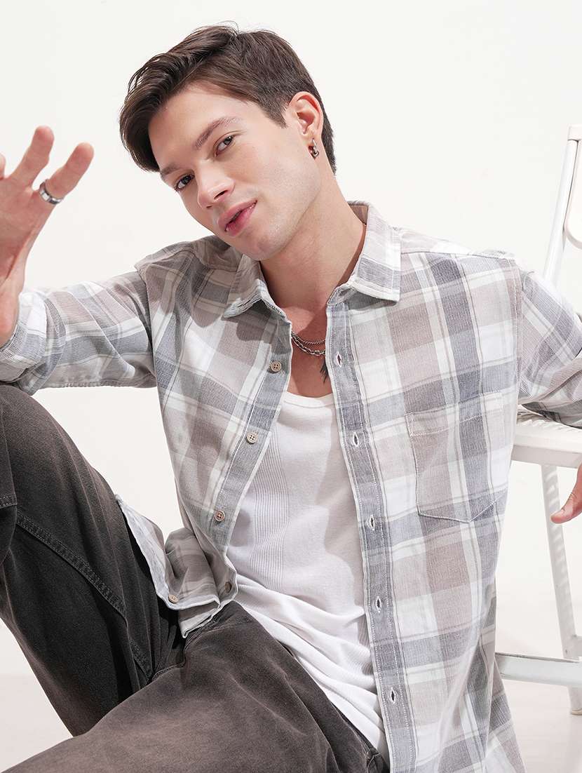White Cotton Casual Shirt - 22469850 -  Standard Image - 2