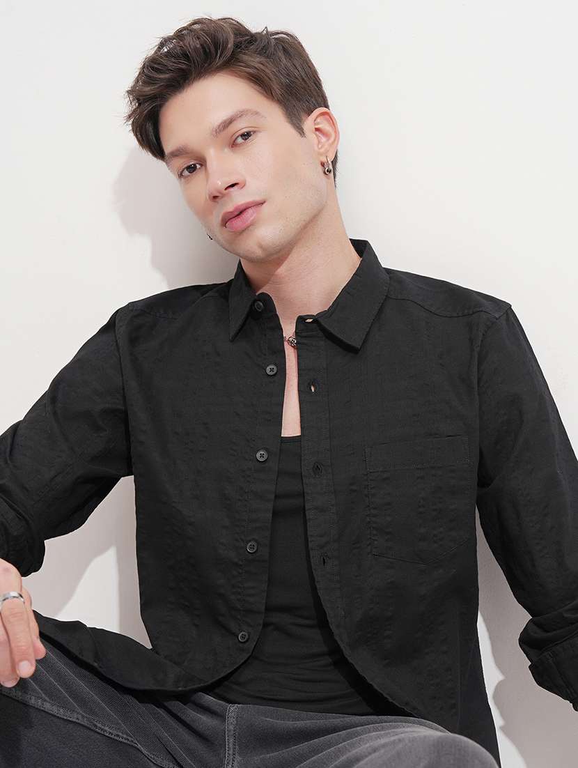 men self design long sleeve regular fit casual shirt - 22469862 -  Standard Image - 2