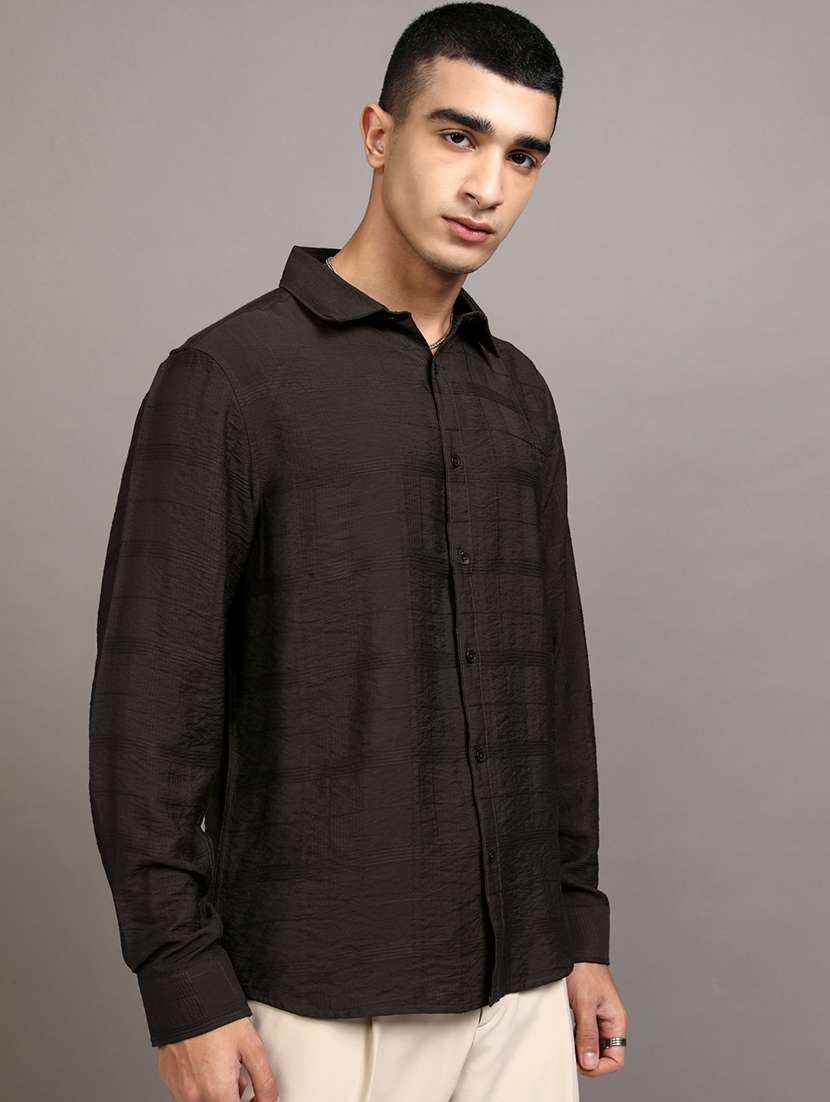 men self design long sleeve regular fit casual shirt - 22469893 -  Standard Image - 2