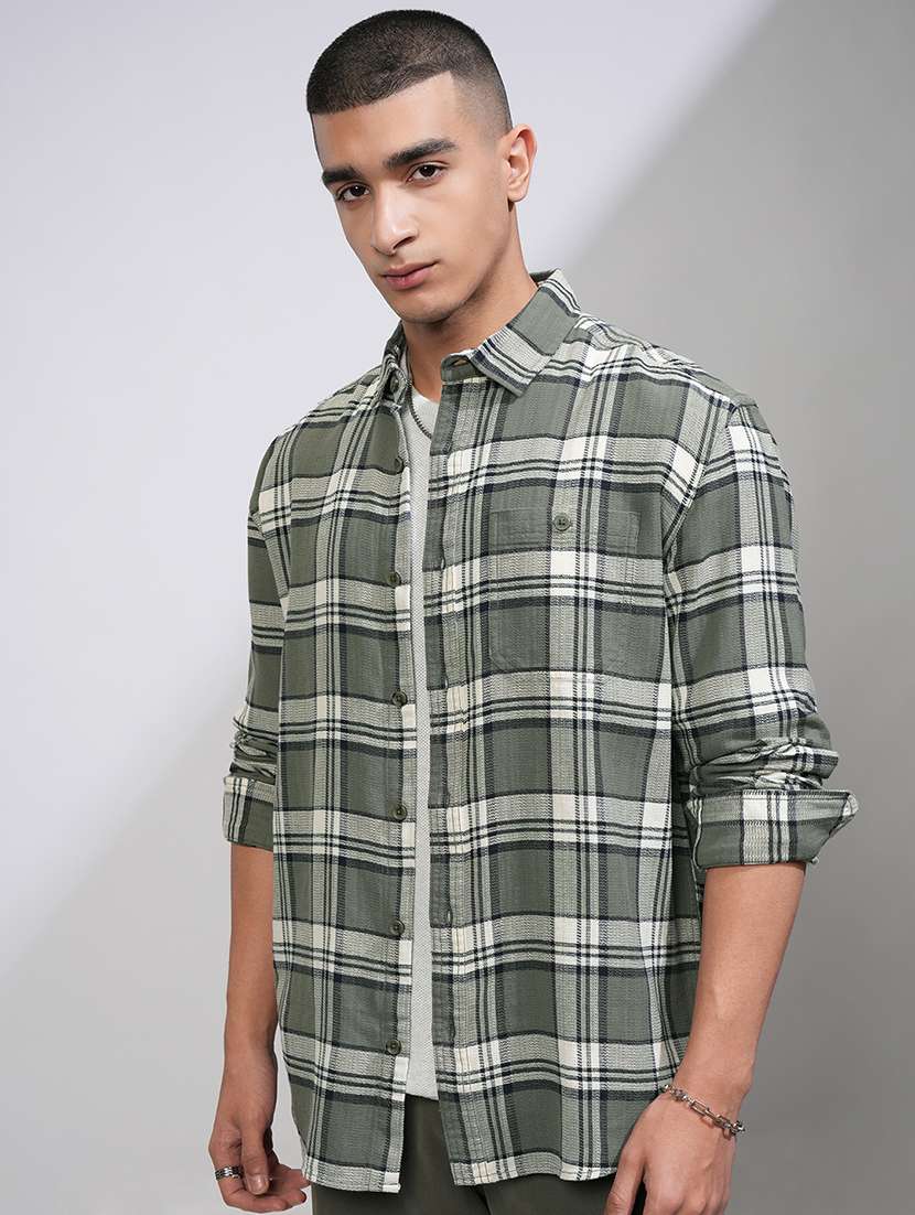 men checkered long sleeve regular fit casual shirt - 22469911 -  Standard Image - 2