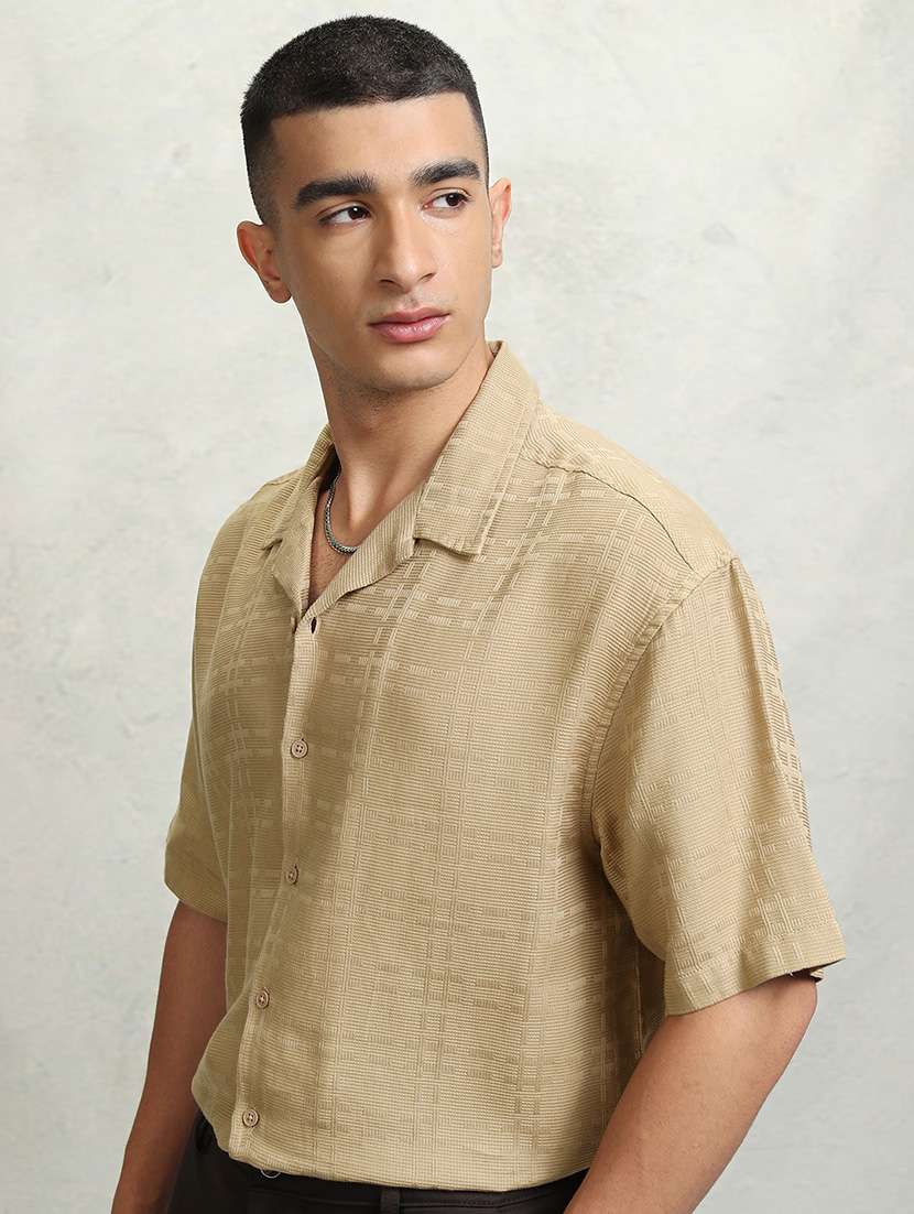 men self design short sleeve regular fit casual shirt - 22469930 -  Standard Image - 2