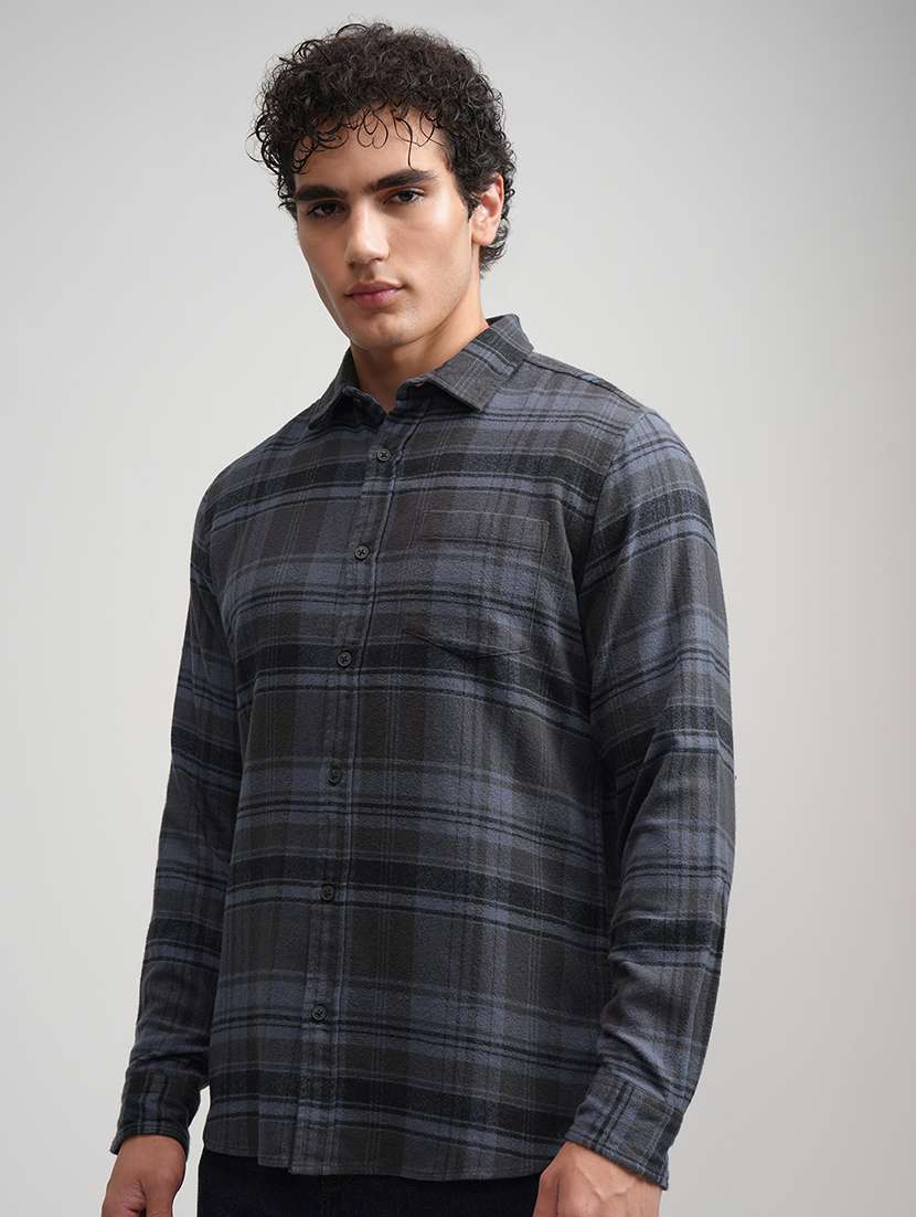 Men Checkered Long Sleeve Regular Fit Casual Shirt - 22469936 -  Standard Image - 2
