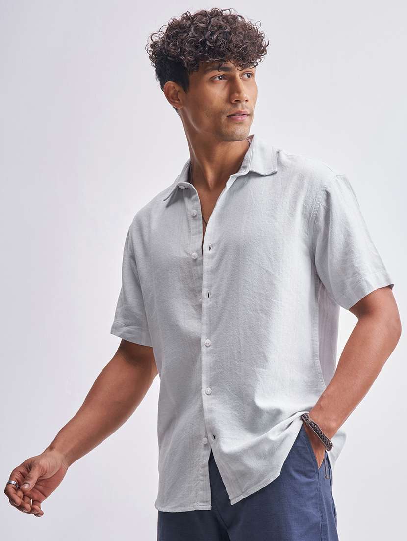 men self design short sleeve regular fit casual shirt - 22470008 -  Standard Image - 2