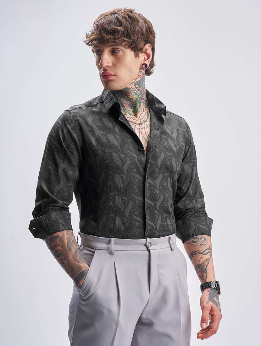 men self design long sleeve regular fit casual shirt - 22470040 -  Standard Image - 2
