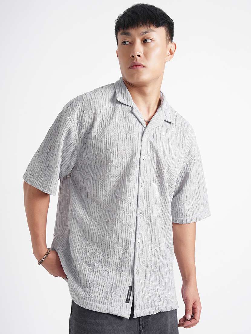 men self design short sleeve regular fit casual shirt - 22470052 -  Standard Image - 2