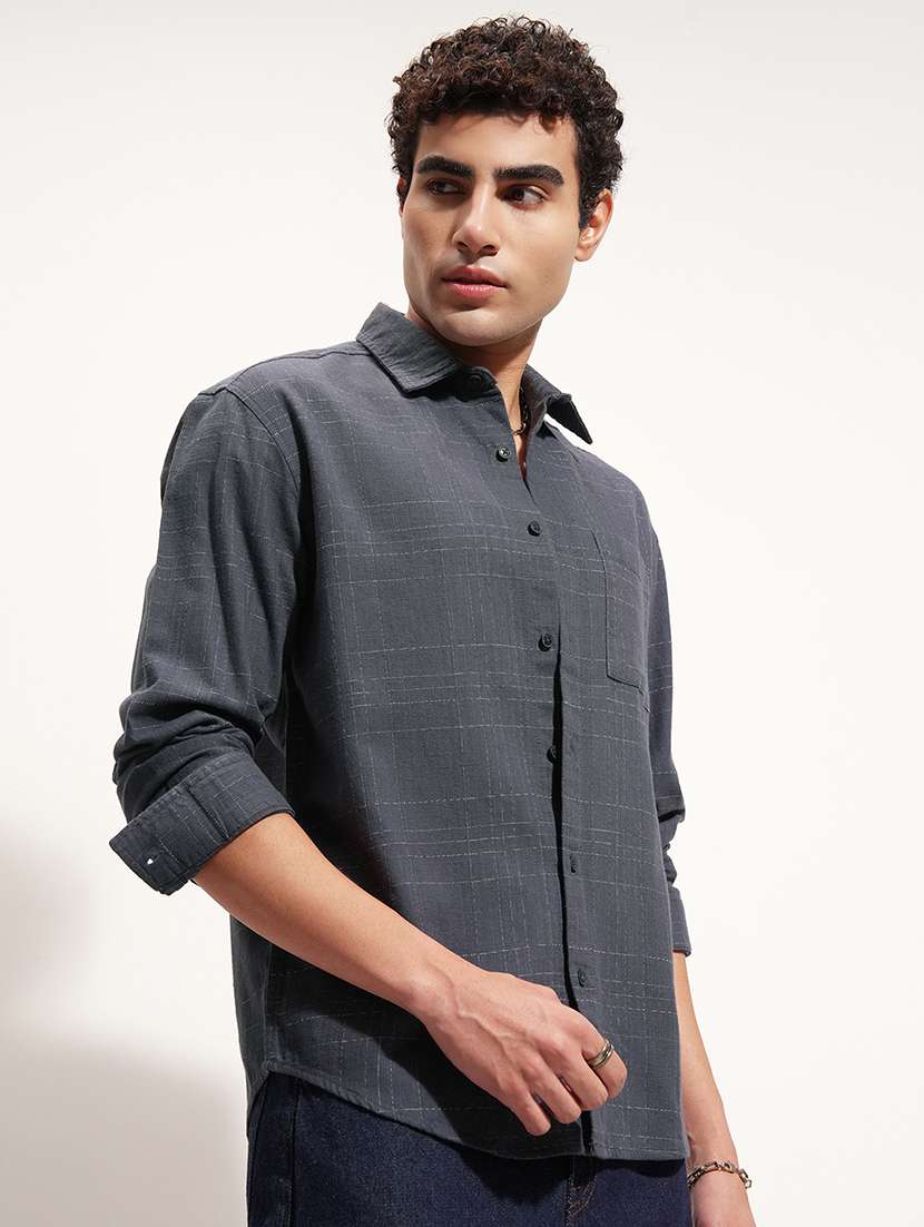 Men Checkered Long Sleeve Regular Fit Casual Shirt - 22470089 -  Standard Image - 2