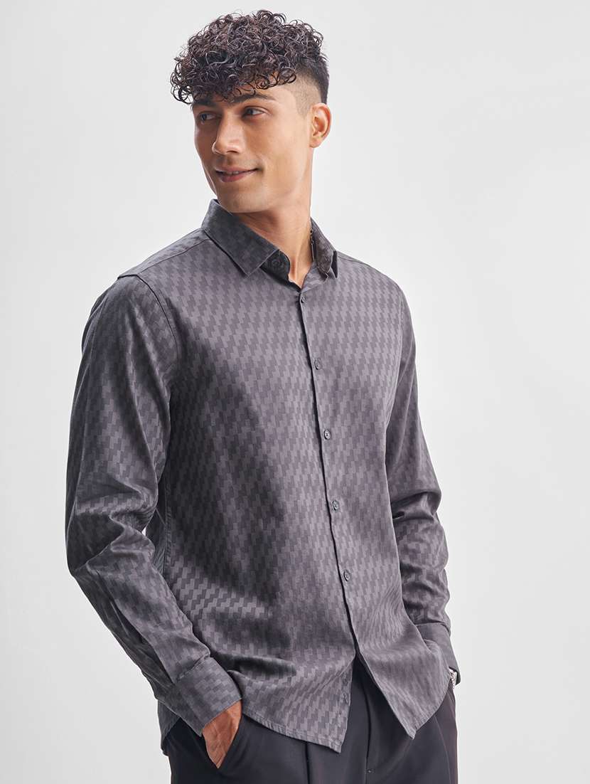 men self design long sleeve regular fit casual shirt - 22470138 -  Standard Image - 2