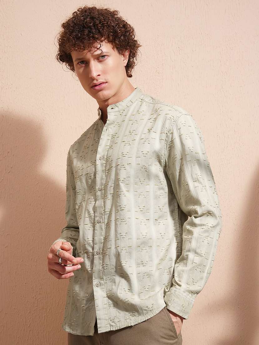 men self design long sleeve regular fit casual shirt - 22470150 -  Standard Image - 2
