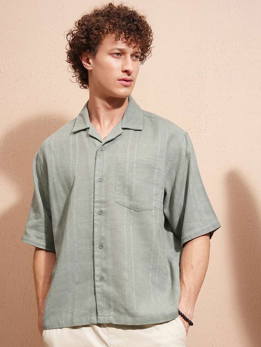 men self design short sleeve loose fit casual shirt - 22470171 -  Standard Image - 2
