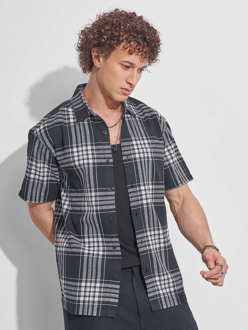 men checkered short sleeve regular fit casual shirt - 22470175 -  Standard Image - 2