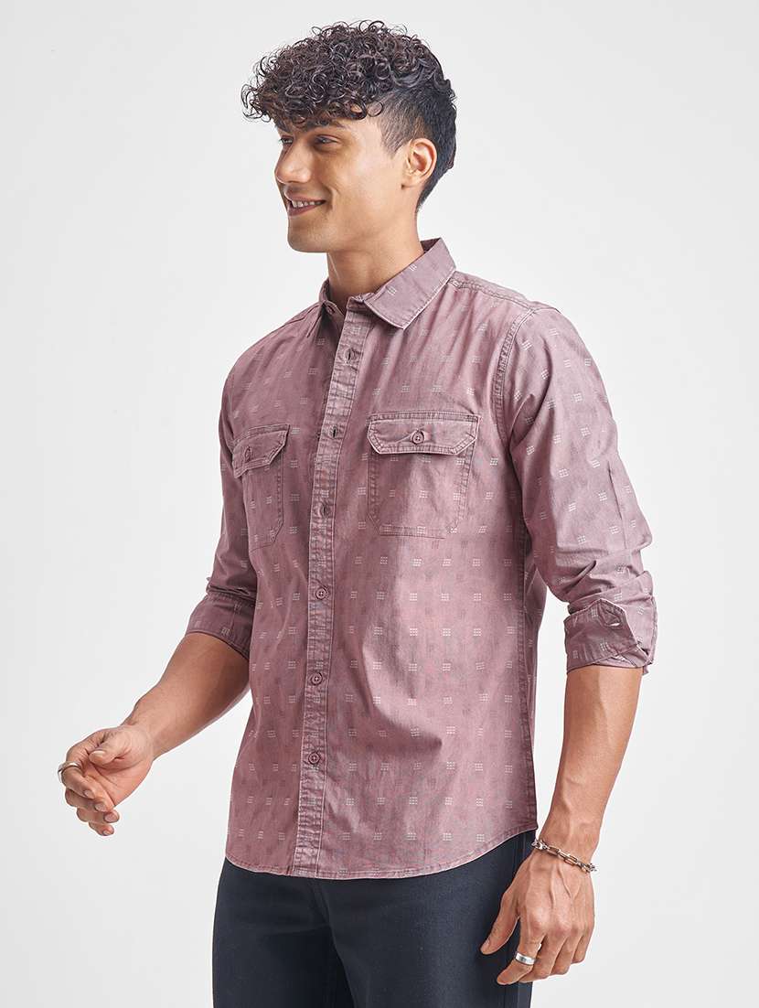 men self design long sleeve regular fit casual shirt - 22470245 -  Standard Image - 2
