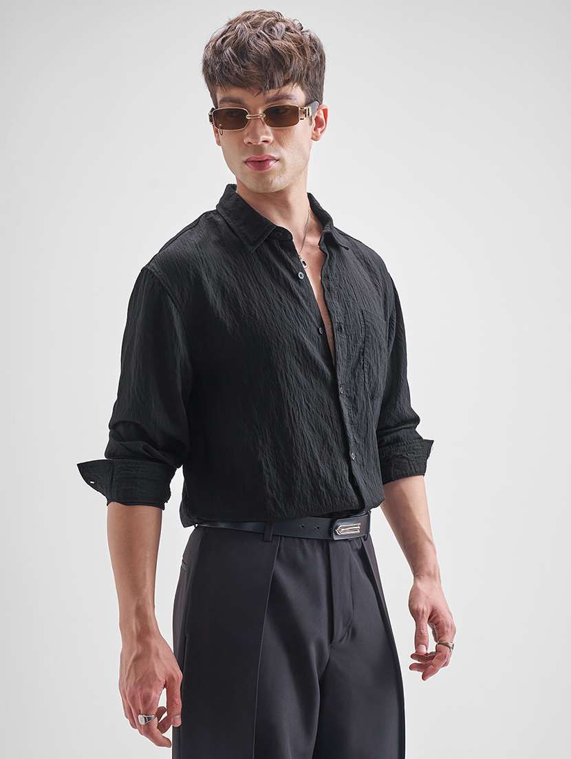 men self design long sleeve regular fit casual shirt - 22470259 -  Standard Image - 2