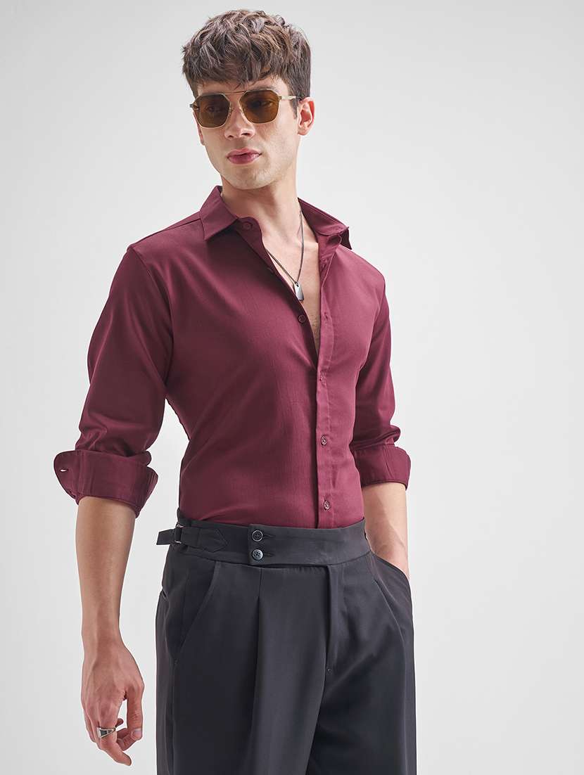 men solid long sleeve regular fit casual shirt - 22470261 -  Standard Image - 2