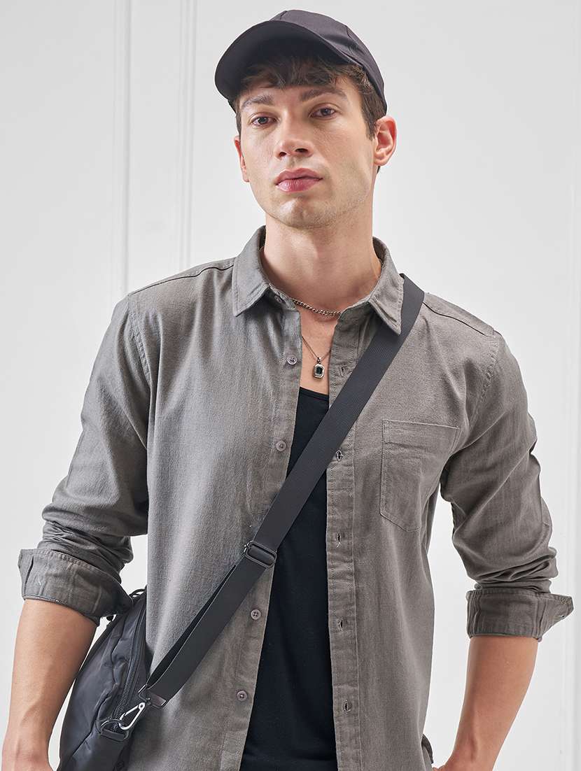 men solid long sleeve regular fit casual shirt - 22470267 -  Standard Image - 2