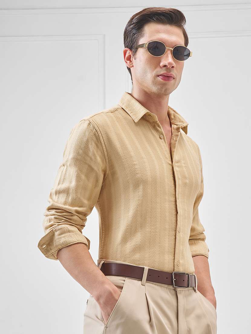 men striped long sleeve regular fit casual shirt - 22470273 -  Standard Image - 2