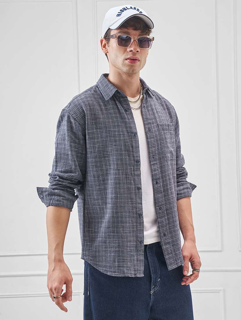 men checkered long sleeve regular fit casual shirt - 22470275 -  Standard Image - 2