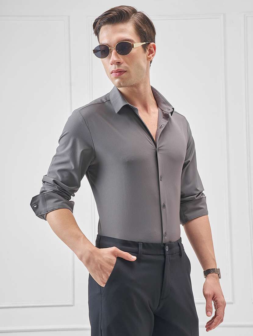 men solid long sleeve regular fit casual shirt - 22470279 -  Standard Image - 2