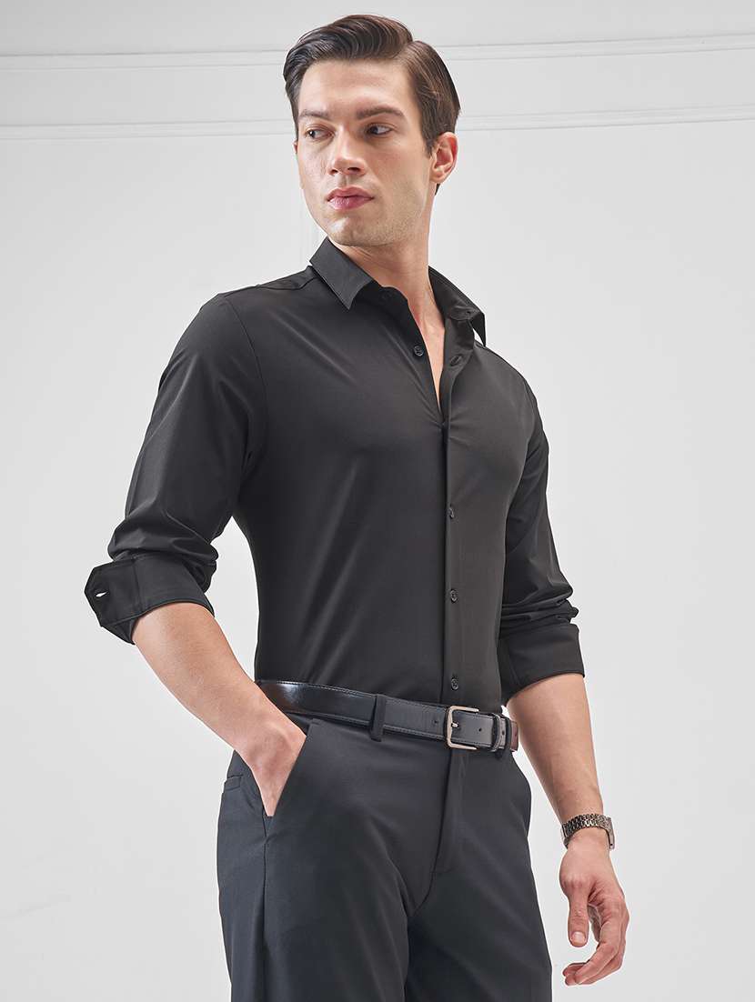 Men Solid Long Sleeve Regular Fit Casual Shirt - 22470280 -  Standard Image - 2