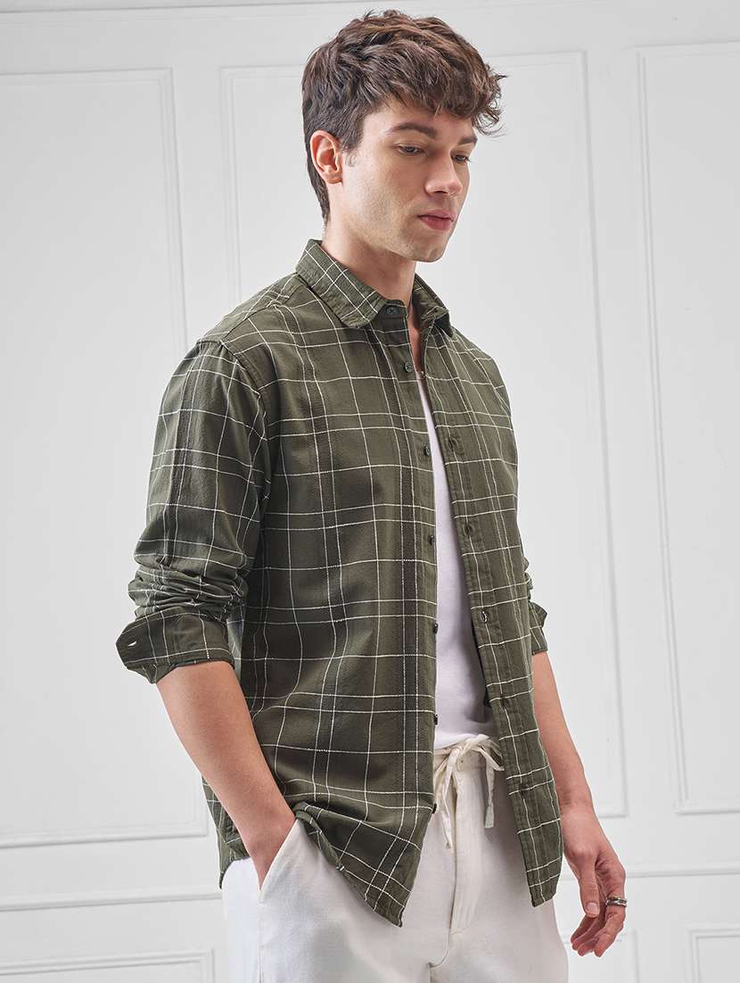 Men Checkered Long Sleeve Regular Fit Casual Shirt - 22470281 -  Standard Image - 2