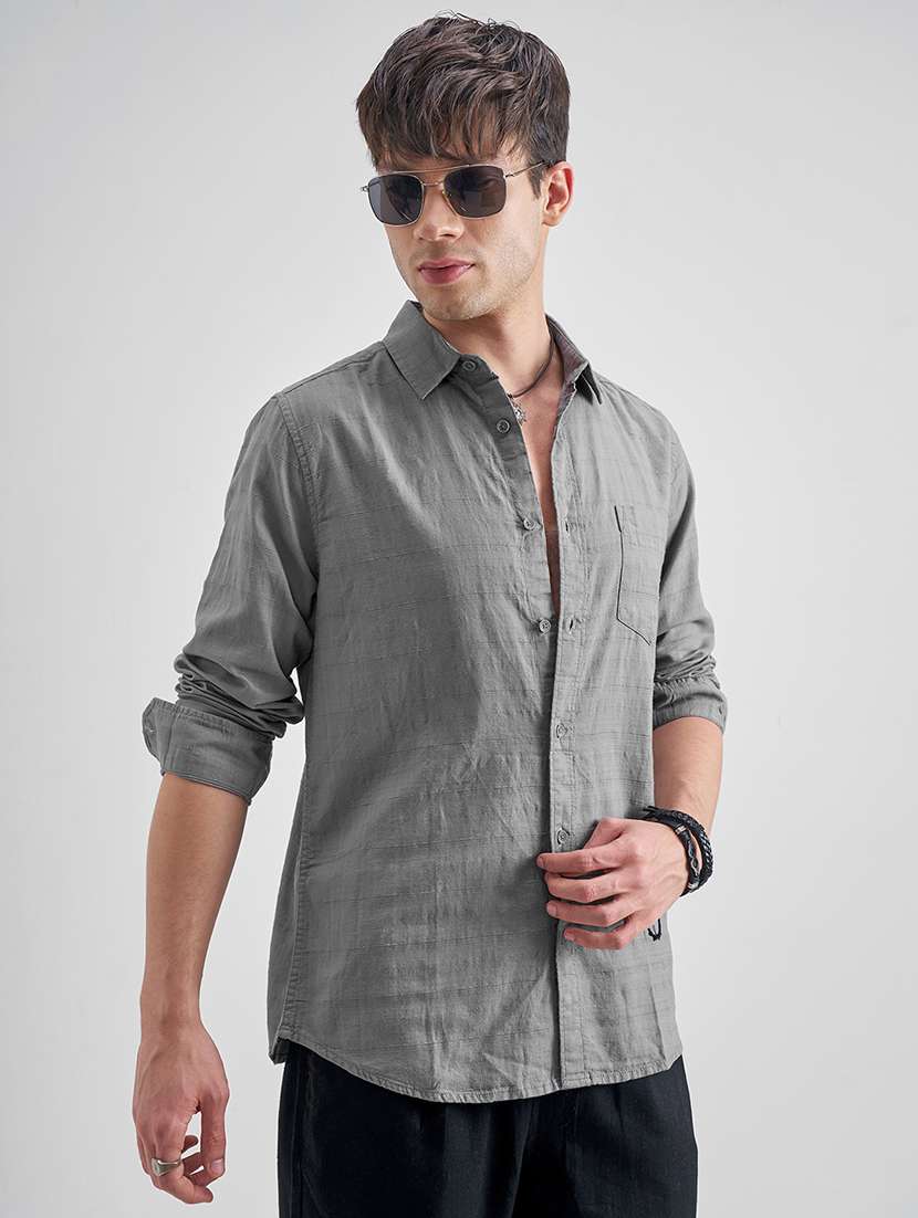 men self design long sleeve regular fit casual shirt - 22470306 -  Standard Image - 2