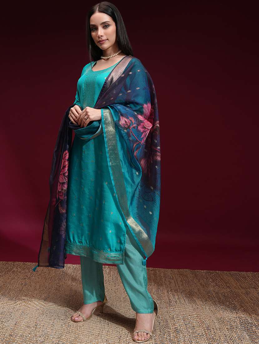 women blue kurta palazzo set set - 22470307 -  Standard Image - 2